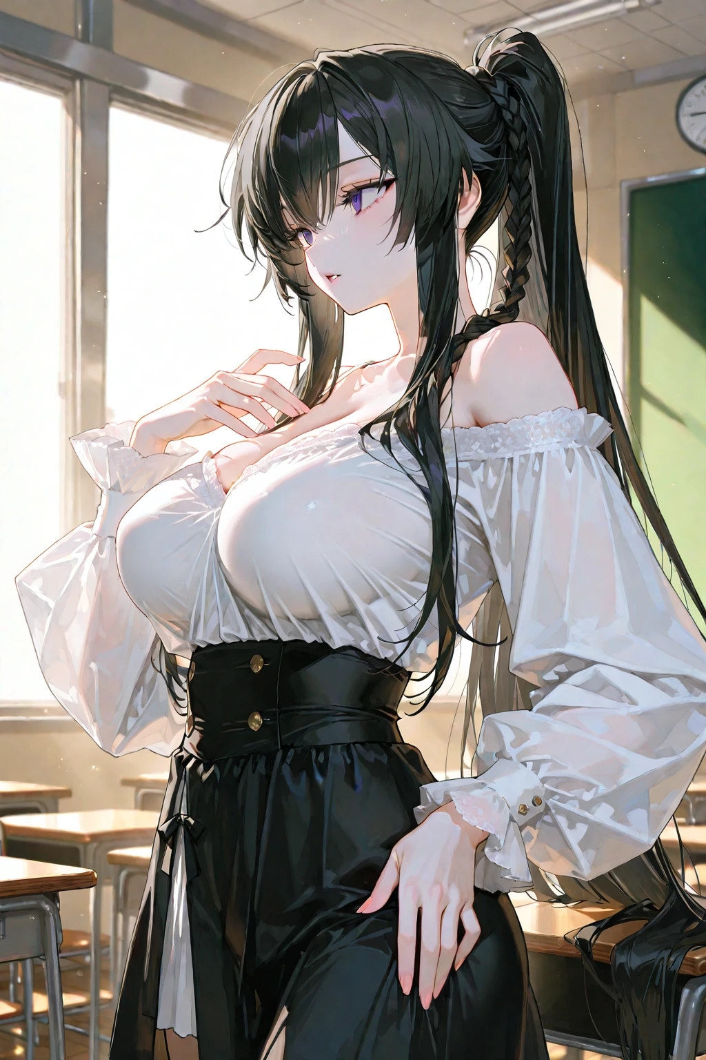 Anime girls, 2 girls,1boy, riding his dick, , medium ass, sexy, crop tops, pleated , sweating, wet pussy, cum on tits, chokers, thighhighs, grooling, orgasming, creampie, extreme pleasure, ecstasy, sex, tits out, skirt lift, no bra, spread pussy, shirt lift