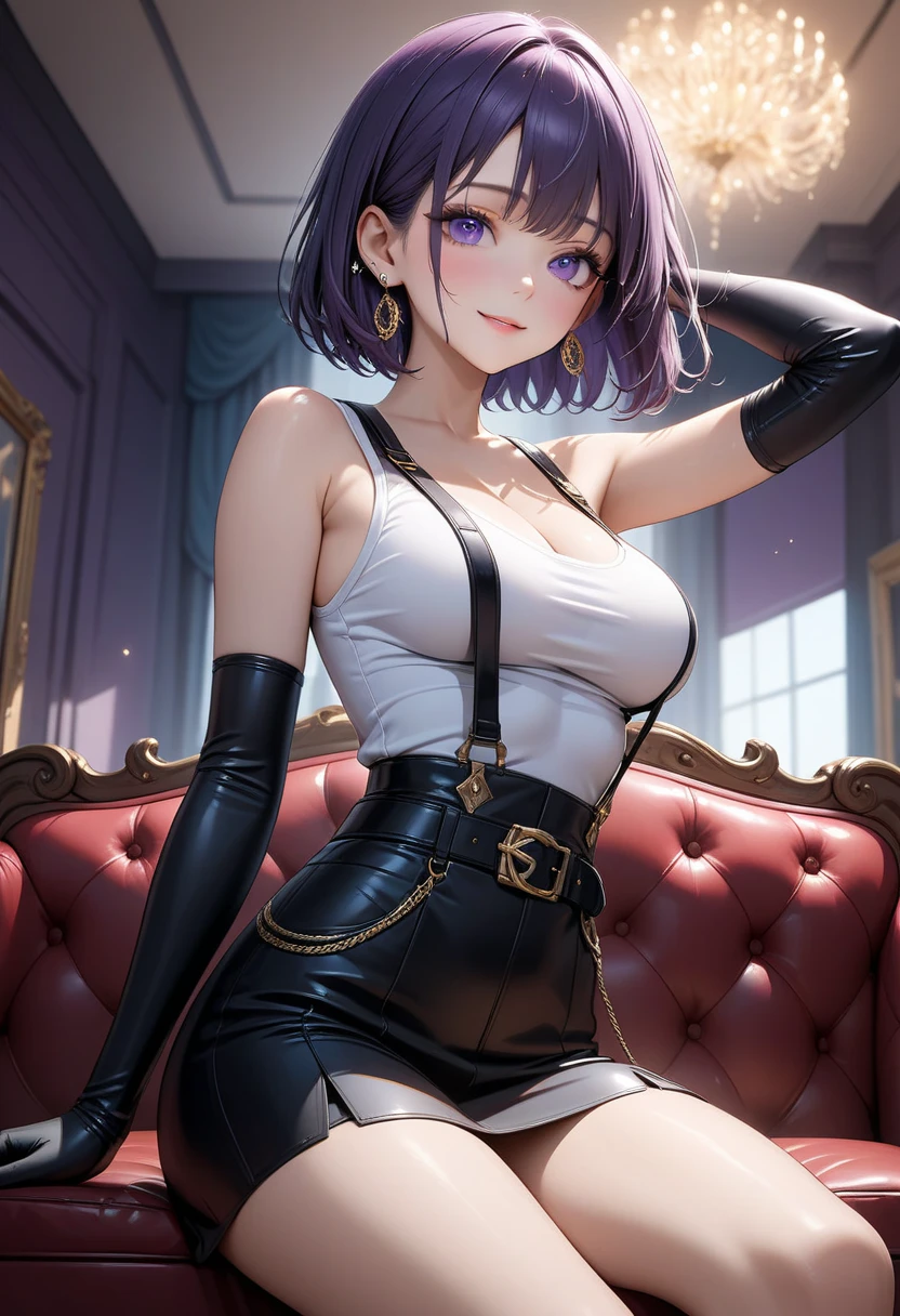 (cowboy shot), (masterpiece, best_quality, detailed, immaculate:1.3), epic, illustration,Anime Style
BREAK
ArtemisYJ,medium hair,purple Hair,makeup
extremely detailed clothing fabric(Black midriff dress),high heels,extremely detailed dress ,small breast,earrings ,
BREAK
(Night, Bar, indoors,)