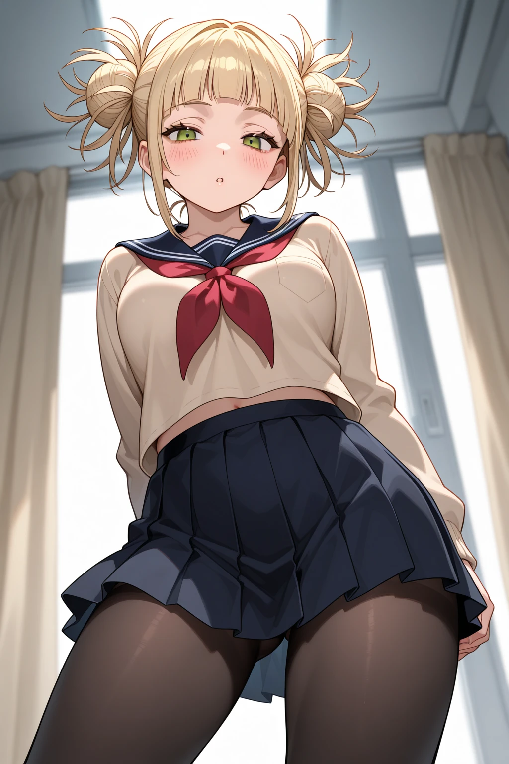 NSFW，masterpiece, best quality,  from below，look at viewer，1girl, solo, kinomoto sakura, two side up，pleated skirt, shirt，(embrassing，blush:1.5),(vapour:1.0),(wet:0.8),(Sweat:0.8)，tomoeda elementary，skirt lift，show off your panties，white panties，park