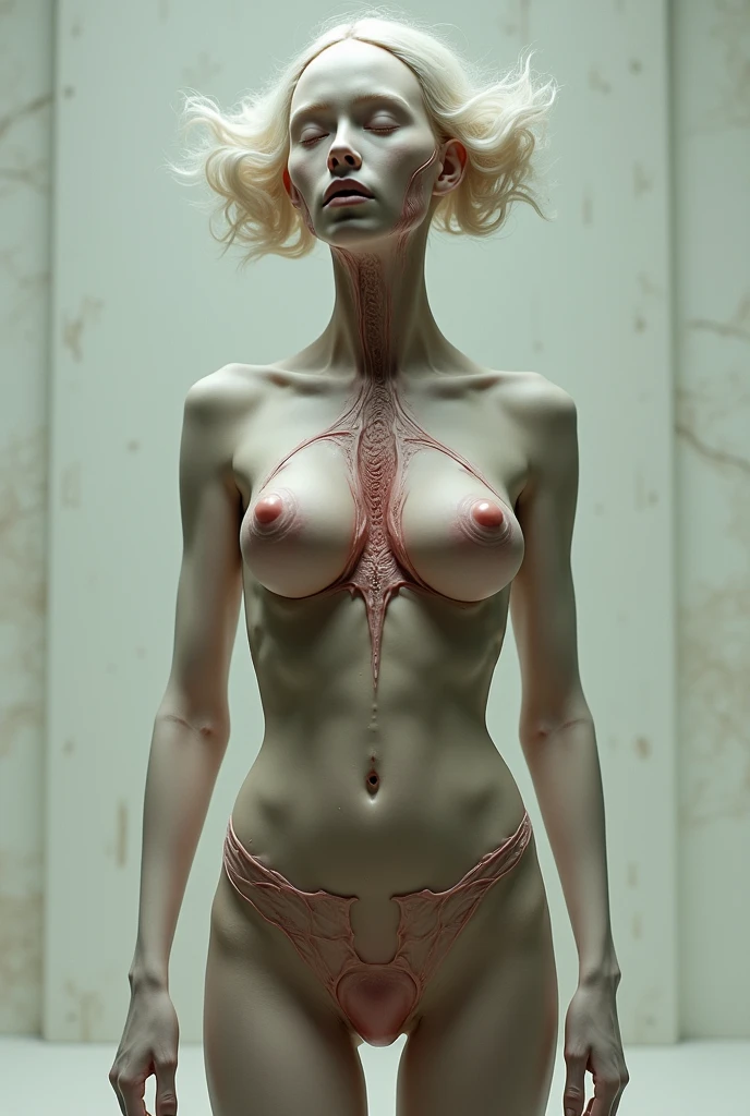 NSFW, naked, nude, ass pose, naked ass, Photograph of an extremely slim and muscular female succubus wearing an intricate and revealing gothic evening dress with tight, see-through skin, lip biting, thick neon lip gloss, lip glaze, shiny skin, Wet, sexy, ass view, ass pose, enjoying, I long, obsessed, choker, braided pink hair, full body photography, Incredibly slim body, gothic makeup, Extremely thin body,well-defined collarbones, well-defined hip bones, well-defined rib cage, extremely thin arms and legs, masterpiece, anatomically correct, textured skin, Super detail, High details, high quality, Best Quality, full lips, open mouth, big anime eyes, begging, claiming, language, seductive smiling, intense eyes, open mouth, lip biting, ass view