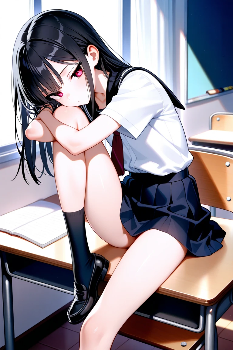 (((nsfw、see through)))、sunny、Blue sky、high quality、high resolution、(((Little Girl)))、(((Young Girl)))、(((little girl)))、Short height、whole body、Thin legs、Angle from below、Low - Angle、Black Hair、Cat ear、Long Hair、blue eyes、sexual excitement、Face of Shame、Moist eyes、(((Eyes are hearts)))、i love you、(((tears)))、(((Whimpering)))、(((tearsを流す)))、shed tears、Hot Breath、smile、Climax、orgasm、(((Drooling)))、(((Drool)))Sweatばむ肌、Sweat、(((Lead)))、(((Leadを首に付けた少女)))、Tough Collar、(((girl with a leash around her neck)))、My crotch is wet、My crotch is wet、Adult Toyasturbation、(((Vaginal Vibrator)))、(((Clear liquid splashing from the vagina)))、high quality、Sailor suit、Ruffled Skirt、(((Check miniskirt)))、barefoot、Sexy、School、Show your crotch、Showing off your crotch、I&#39;m not wearing panties、No underwear