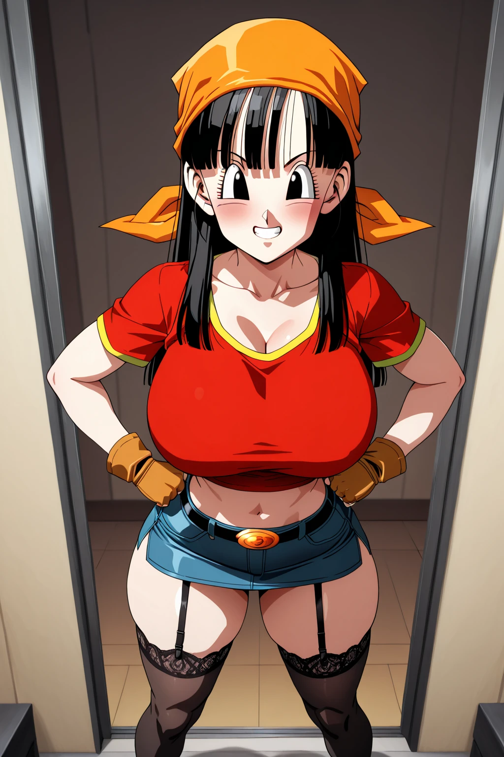 (masterpiece, best quality:1.2), 1girl, solo,dark blue hair,gray eyes, she wear's a white Cheongsam with a red, black and gold plant design, periwinkle pants and black and white dress shoes. She wears a silver band on her ring finger.muscular female bodybuilder, oil painting, strong and defined muscles, intense expression, confident pose, gym backdrop, sweat glistening on her skin, veins bulging, toned physique, powerful presence, professional lighting, vibrant colors, realism, extreme detail description, sharp focus, (best quality, 4k, highres, masterpiece:1.2), physically-based rendering, bodybuilding competition, intense workout, determination, dedication, muscular symmetry, fitness journey, weightlifting, athletics, ultra-fine painting, vibrant energy, bokeh, dynamic composition.
