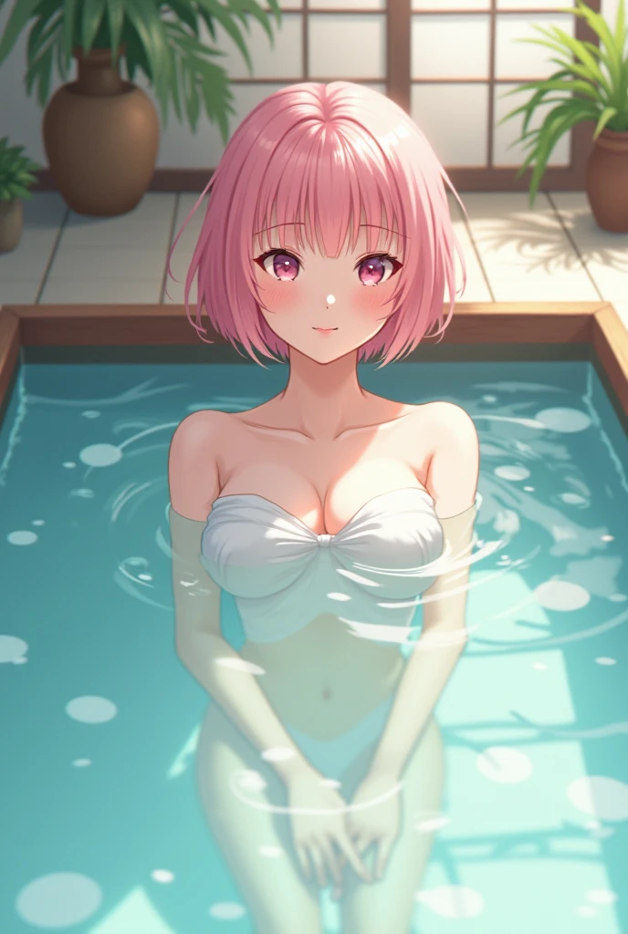 (Highest quality), (masterpiece), high resolution, Portraiture, close,Beach、Extremely small sexy micro bikini
, momo velia deviluke, Sexy Pose、hair ornaments, Bobcut, Short Hair Pink Hair, Purple eyes, Big Breasts,  , ,  (blush:1.2), smile,smile、Open your mouth
