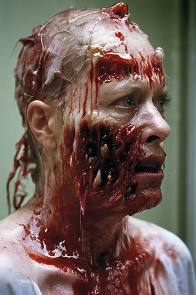 man, wizard FullMetamorphosis <lora:BodyHorror:1.0>, (high detailed skin_1.2), 8k uhd, dslr, sharp, cinematic lighting, 1980s body horror film
