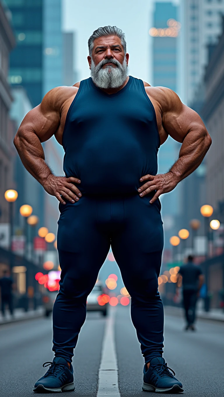 kaiosama,light blue skin, muscular, antennae,black hat,whiskers,pointy ears, sunglasses, black hat, shirtless,purple pants, looking at viewer, serious, smirk, standing, arms raised, flexing biceps, outside, field, pink sky, high quality, masterpiece <lora:kaio_v1:.8>
