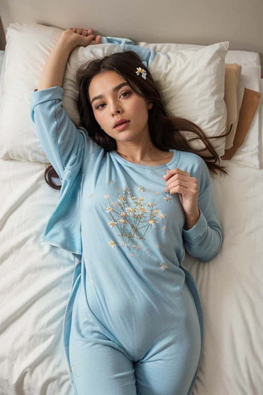 A girl in bed
