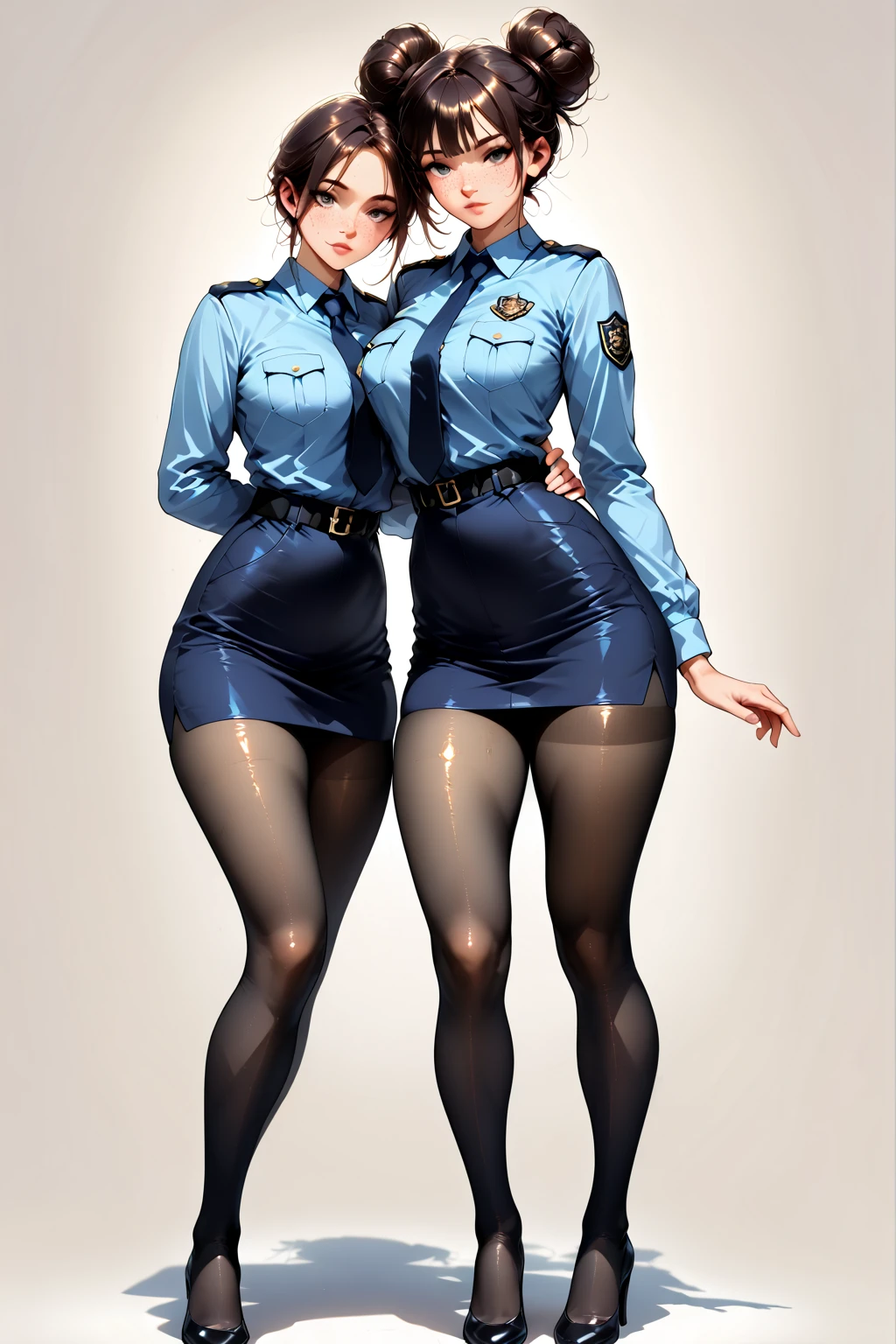 NSFW,masterpiece,Highest quality,High resolution,Very detailed,,Young face,mole,Short height,Police Officer,hat,mini skirt,Pencil Skirt,pantyhose,Heel