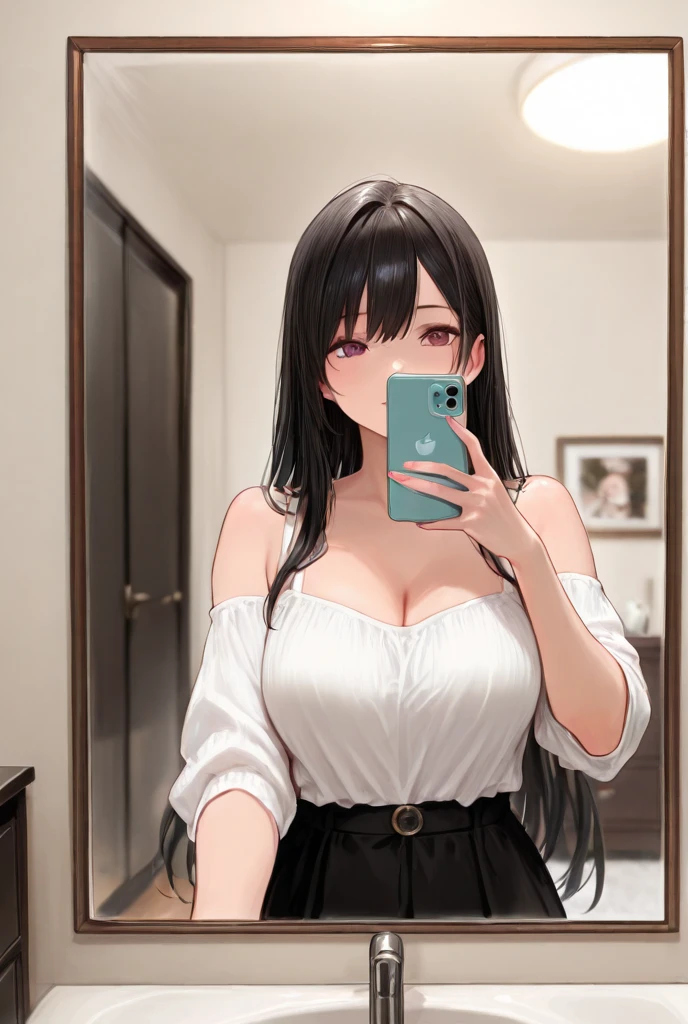 marin kitagawa,closet,trying different clothes,a lot of clothing,looking at herself in mirror,white heels, large breasts , fullbody, perfect body,white shirt, gray skirt,smiling,make selfie in mirror,choker,hand on hip,standing in sexy pose,1female, dildo on background, anal beads on background,latex clothes  lying on background,gag on background 