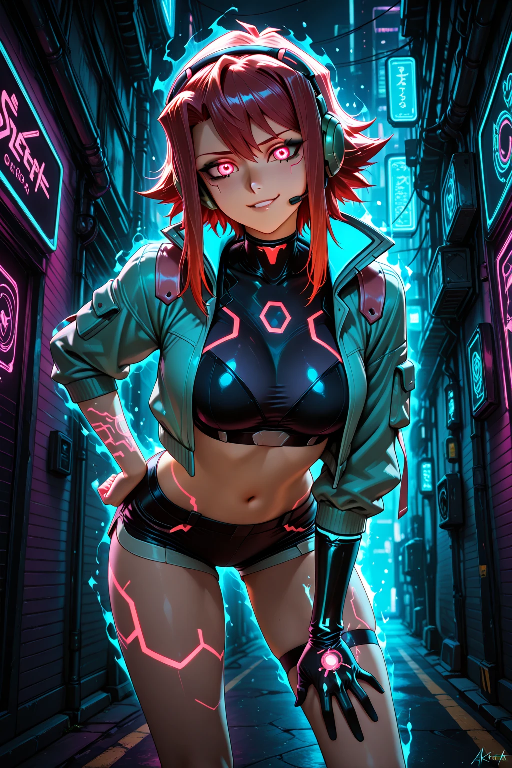 1 girl, Chinese_clothes, metallic black titanium and pink, cyberhan, cheongsam, cyberpunk city, dynamic pose, detailed luminescent headphones, luminous hair accessories, long hair, luminous earrings, glowing necklace, cyberpunk, high-tech city, full of mechanical and futuristic elements, futuristic, technology, glowing neon, pink, pink light, sexy skirt, translucent black cape, laser light, digital background urban sky, big moon, with vehicle, best quality, masterpiece, 8K, Character edge light, super high detail, high quality, the most beautiful woman in human beings, smile, face facing front and left and right symmetry, ear decoration, long antenna glow, beautiful pupils, light effects, visual data, silver-red-orange hair dyed hair, ultra-detailed face texture, happy, weapon system, crowded street passers-by, mecha style, overhead luminous antenna, back jet, girl sitting
