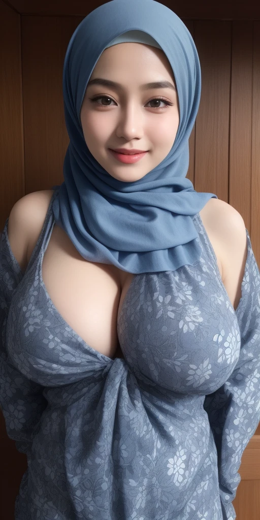 (Sexy lingerie night dress), Naked Chubby adorable, 1 girl, (face to face), 10 years old, baby face, happy, half body portrait, (face details: 1), (eye details: 1), ((big breasts)). wearing transparent transparency soft soft long shirt, hijab, .. Cute posed. proportional body. Ultra High Res. realistic: 1.4, UHD, (floral pattern), view from side seductive pose