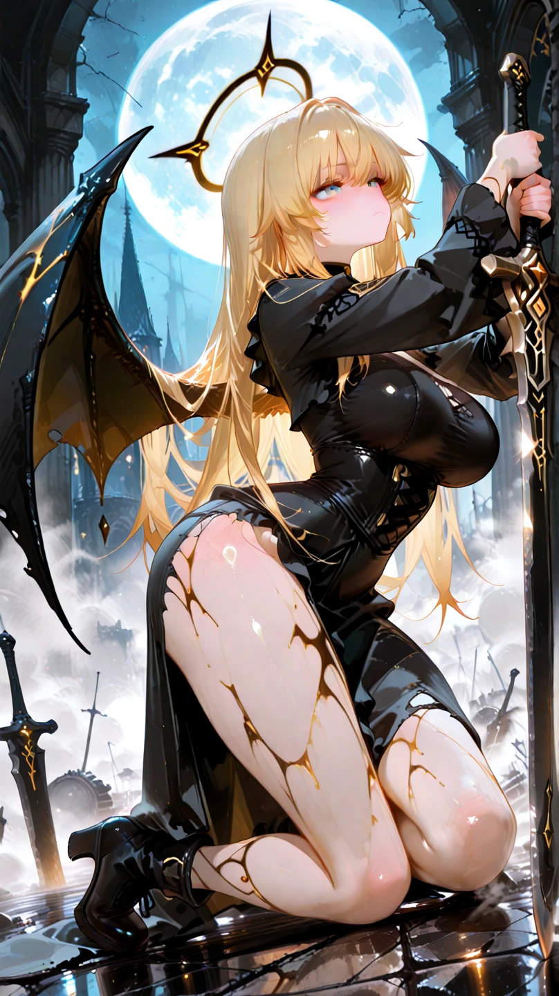 # Script: AI-Generated Art - Gothic Dark Souls-Inspired Woman with Dragon Eyes and Wings
**Objective:**
Create an AI-generated image of a woman with specific features and attire, inspired by the Gothic style of the Dark Souls series.
**Character Description:**
- **Gender:** Female
- **Hair:** Long blonde hair, tied back
- **Eyes:** Red, dragon-like
- **Dragon Features:** Small wings
- **Attire:** Medieval armor
- **Style:** Gothic, similar to Dark Souls aesthetics
**Steps:**
1. **Gather Reference Images:**
- Collect images of medieval armor from the Dark Souls series.
- Find examples of blonde hair tied back.
- Look for images of red, dragon-like eyes and small dragon wings.
- Compile Gothic art references to understand the desired aesthetic.
2. **Character Design:**
- **Hair:** Design the long blonde hair tied back, ensuring it looks natural and flows realistically.
- **Eyes:** Create piercing red eyes with elongated pupils to give a dragon-like appearance.
- **Dragon Features:** Add small, subtle dragon wings that look natural on her back.
- **Armor:** Design medieval armor with intricate Gothic patterns and dark tones, appearing worn and battle-scarred.
- **Overall Style:** Use dark, muted colors with high contrasts to emphasize the Gothic style. Incorporate dark shadows and dim lighting.
3. **Pose and Composition:**
- Position the character in a dramatic pose, possibly standing or in mid-battle stance.
- Choose a dark, eerie background that complements the Gothic theme, like a ruined castle or a foggy forest.
- Use lighting to create a moody, atmospheric effect, casting shadows that highlight the character’s features and armor.
4. **AI Tools and Techniques:**
- Use AI art generation tools like DALL-E, MidJourney, or Stable Diffusion.
- Input the character description and upload reference images if the tool allows.
- Specify style preferences, focusing on Gothic and Dark Souls influences.
- Fine-tune the gene