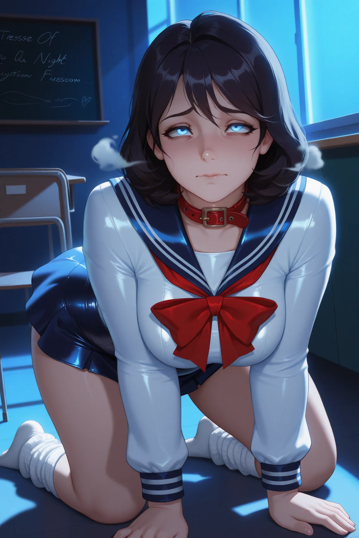 (NSFW:1.5), (1 completely girl:1.5), Masterpiece, Best quality, amazing beauty, [[3D]], 4K, absurdres, finely detail, super detailed eye, perfect anatomy, official art, cinematic lighting, BREAK, bedroom, silky short hair, black hair, super shiny detailed blue eyes, Looking at Viewer(camera), glasses, BREAK , big breasts, medium, sitting, from front, BREAK ,()				
(1girl:1.3), Masterpiece, Best quality, amazing beauty, 4K, absurdres, finely detail, super detailed eye, perfect anatomy, official art, cinematic lighting, BREAK, bedroom, silky short hair, black hair, super shiny detailed blue eyes, Looking at Viewer(camera), glasses, BREAK , big breasts, medium, sitting, from front, BREAK , (school uniform:1.2), BREAK,()				