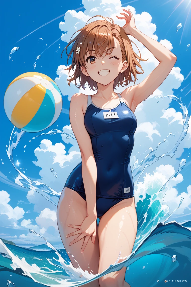 School Swimsuit, Young Girl（Chibi）, 5 years old, 