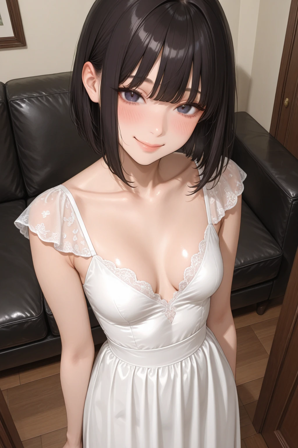 Japanese, ((((Brown Hair)))), Long Hair, ((((Toothy smile)))), ((((naked))))),((((1 person)))), (((Slim figure))), Sexy pose, ((((blink)))), (((23 years old))), ((((Spreading her legs)))), Cleavage, ((((Dark Eyes)))), ((((Cute Face:1.4)))),((((Sleep in bed)))), (((((Full body shot from above))))), Beautiful skin is beautiful, ((((Ultra-high resolution)))), ((((Big beautiful breasts)))), Realistic: 1.4, ((((Highest quality)))) Physically Based Rendering, ((((Cute eyes)))), 8k, Genuine, born, Sensual beauty,