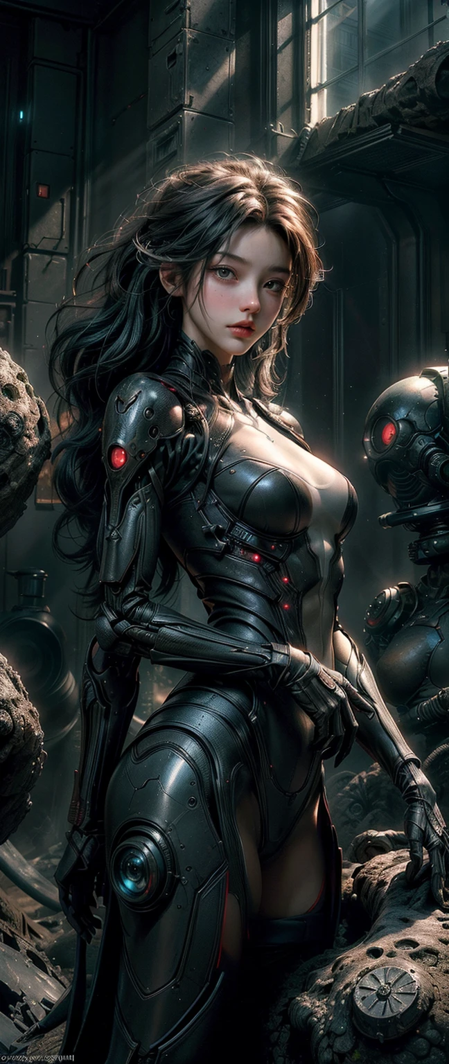 Bio mechanical cyberpunk hr giger hybrid girl