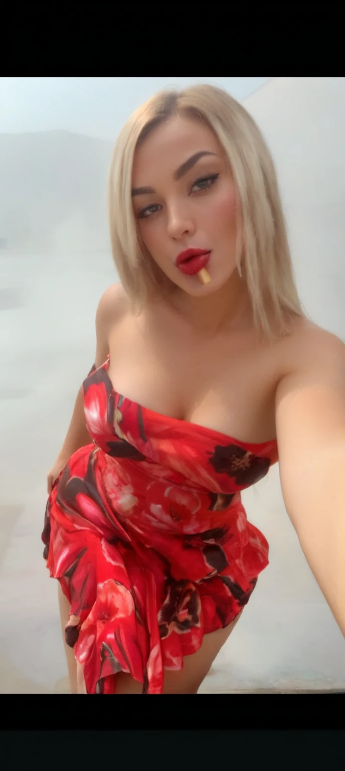 ((a mais alta qualidade、8k、Uma obra-prima:1.3))、((Mulheres russas bonitas))、1 feminino、Peito enorme:1.3、Tipo de corpo esguio:1.1、Abdominais tonificados、Cabelos loiros semilongos、(BEATCH、Corpo molhado、Cute bikini:1.1)、Rosto super detalhado、Detailed Lips、olho detalhado、Double eyelidm、、Um olhar sorridente,decote,
