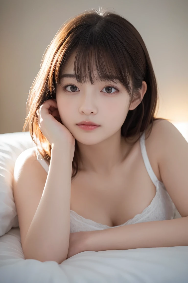 (Chiaroscuro:1.3)、(Highly detailed CG Unity 32k wallpaper,masterpiece, Highest quality, Super detailed),Tan Lines、(Flat Body:1.3)、(12 years old)、Face shot close up、、Side Shot、Frightened expression、Sensual pose、Leaning forward pose