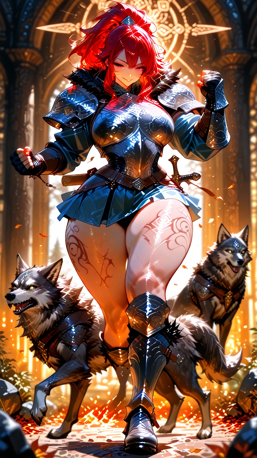 ((, 8k, 32K, artwork, Ultra HD: 1.2, professional photo, ultra realistic photo, artwork)), fantasy, Multiple angles, beauty warrior photo, Golden wings, sexy, erotic, (goddess of beauty), 1 girl, wide legs, sparkles, magical, Fairy, ((, curved body, fit body, six pack abs, ass great prancing)), Seraphina a rider who likes to show off her, her beautiful breasts and her secrets, her female private parts, her breasts expose, expose, her captivating beauty combines harmoniously with her exceptional skill. Her blue eyes shine with determination, while her  hair falls in soft waves over her shoulders. Dressed in finely crafted clothes, very detailed clothes, sexy armor with golden details and jewels, she exudes a subtle sensuality.

(Seraphina, a desired warrior, the most beautiful of all women, The armor embraces the curves of her female body with elegance, everything perfect, everything detailed, perfectionist), Highlighting the breasts with sensuality. Delicate lines and intricate details add a touch of seduction to her presence, Her very beautiful and attractive face, fleshy lips, makeup on her face, big eyelashes, perfect woman.

armor and adjusted to highlight her femininity and muscular abdomen. Her swordsmanship a natural extension of her grace, and she moves with a confidence that draws attention wdelaever she wants it to go.

Seraphina is more than just a sexual figure; She is a formidable warrior with a magnetic aura that transcends the battlefield. Its charm dela lies in the unique combination of beauty, sensuality, pornography, everyone admires her for dela erotic,