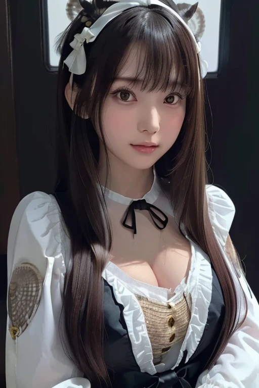 masterpiece,best qual,ity,official art,extremely detailed CG unity 8k wallpaper,bokeh,high contrast,(muted colors, dim colors, soothing tones:1.3),exposure blend,(cinematic, teal and orange:0.85),
(nipples:1.2),smile,blush,<lora:breastsOutExposed_24:0.5>,breastsout,
<lora:age_changer_last:2>,<lora:è´è´-10:0.4>,
<lora:OppaiChallengeV1:0.8>,((one breast out)),pov across table,
<lora:karyl_v1:0.6>,karyldd,low twintails,white veil,hairband,green eyes,fang,cat tail,white ribbon,bare shoulders,(white dress:1.2),frills,white sleeves,navel cutout,