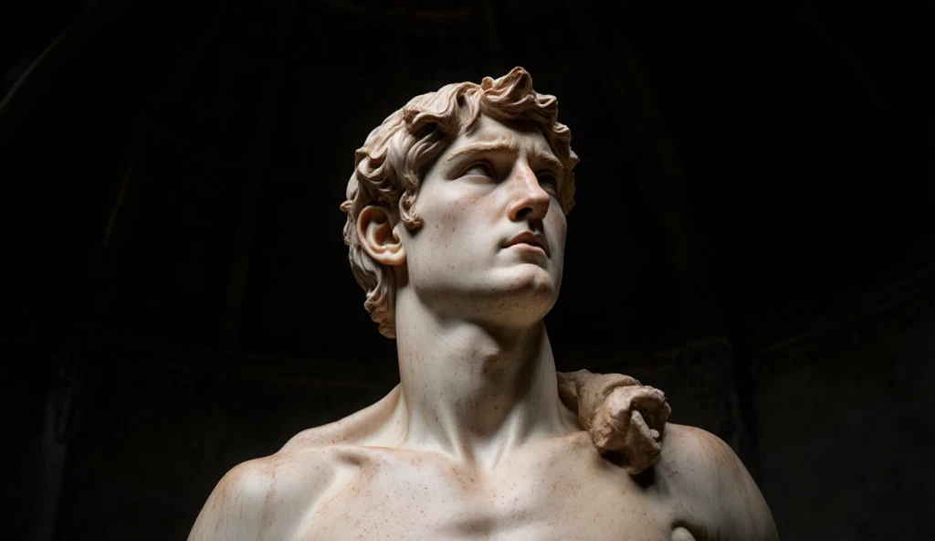 create a male bust from ancient Greece
