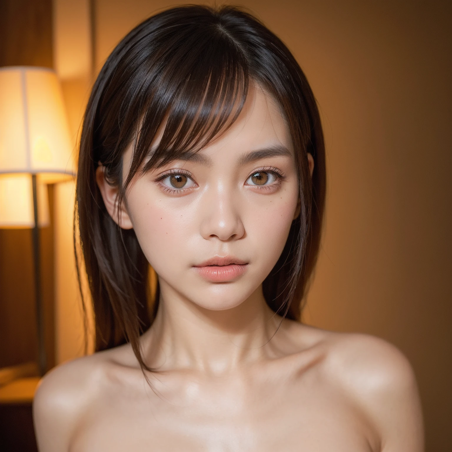 During sex,Gaze Here,Photorealistic,Anguished expression,Realistic,Highest quality,8K, Ultra high definition,RAW Photos,Perfect figure,Beauty,Small breasts,View your viewers,topless,Only panties,