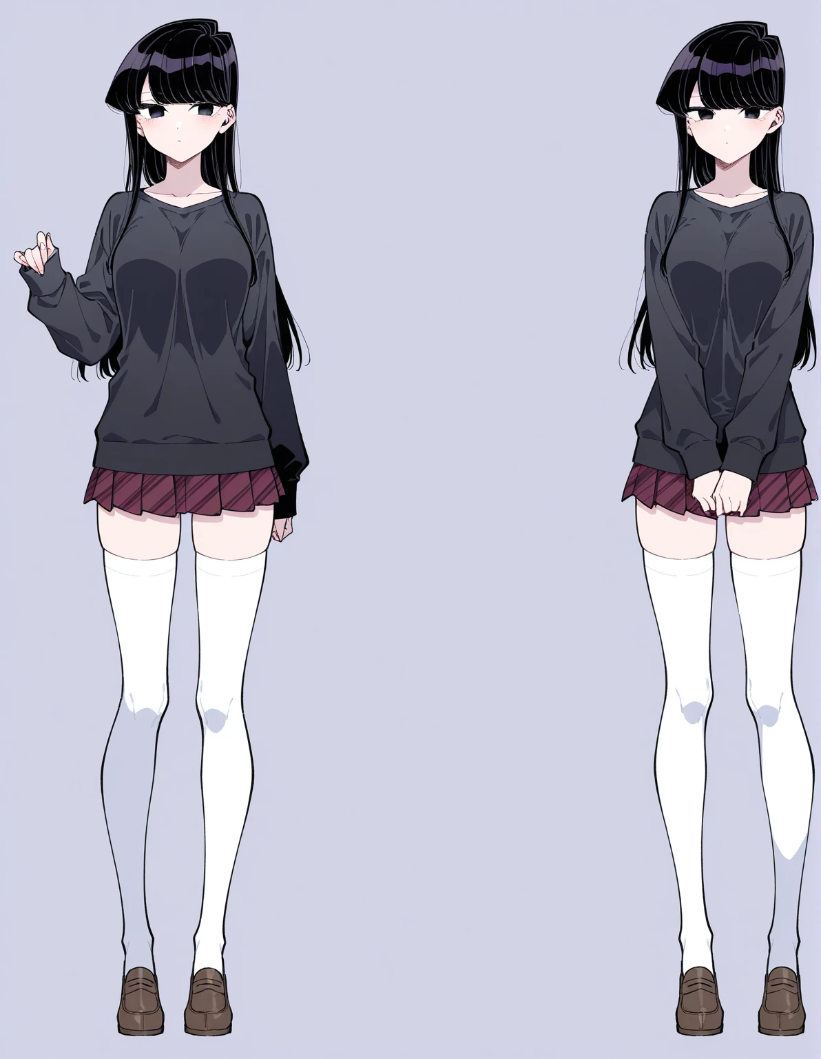 score_9,score_8_up,score_7_up,hadrian,hd5,ama_mitsuki,1girl,thin,skinny,slim,pale skin,shiny skin, expressionless,long hair,full body, simple background, multiple views, from below,skindentation, whore,hooker,bitch 
