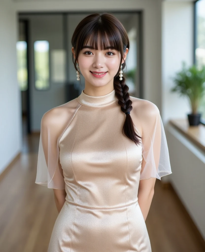 (((One girl:1.3))), ((23 years old:1.3)), (She is my daughter),
break
(Surprised Smile:1.2),
((Medium large breasts:1.3)), (Accentuated breasts:1.3, Movie chest, Shapely breasts:1.1, Perfect body),
break
(neat fashion:1.3), (white-theme:1.3), (High neck sleeveless sweater:1.3), ((Gold Necklace:1.2))
break
pleated skirt((color : green + Silver) high waist, (pattern : Plaid)):1.3),
break
(Standing leaning against the rail(color : white) wooden deck(Outdoor, open minded) Glamping Tent ((Gorgeous themes, Transparent Dome Tent, Great atmosphere, Great lighting, Transparent dome tent surrounded by nature)):1.3), ((Long Shot:1.5)), ((At night:1.7)),
break
((Her serious expression、Create a photo that conveys the feeling of a relaxed and happy moment.:1.3)),
break
(colorあせた写真:1.3), (Film Grain:1.3), Depth of written boundary, (Bokeh:1.1), (Light and shadow:1.4),
((Cowboy Shot:1.2)), ((From below:1.2)), ((Focus on her:1.2)),