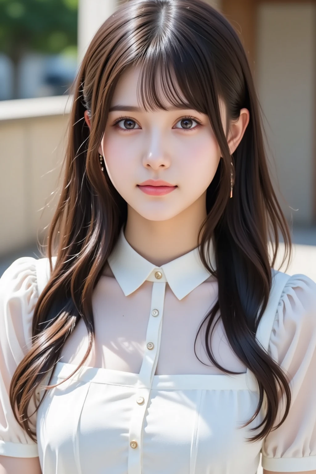 (((forehead、Northern Europe、White people、beautiful girl、Black Hair、White background、Frills、race、dress)))、table top, highest quality, figure, super detailed, finely, High resolution, 8k wallpaper, Perfect dynamic composition, detailed and beautiful eyes, Deco out,bionde, medium hair, super , Natural color lip,white background, random cute poses,frill dress