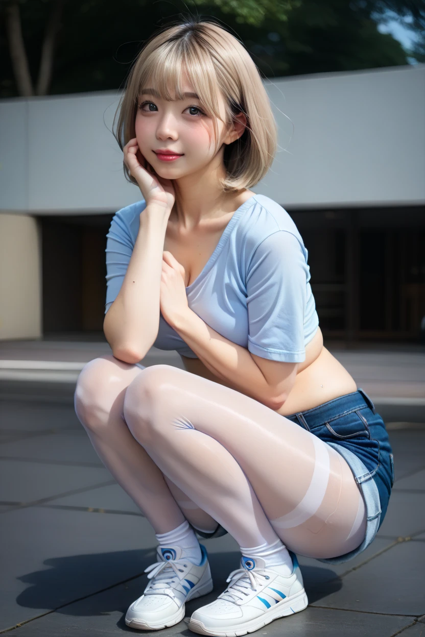 Avatar SeaArt Bot Txt2Img Default 08:43:40 Expires in 13 days
((8k、sharp、masterpiece、highest quality、Realistic like a photo、perfect face、small face、very beautiful face、Fair skinで可愛い、Fair skin、gray hair、blue eyes、))、 19 years old、short hair、shiny skin, moist skin、Fair skin、日本のtop idol、cool girl、cute face、perfect face、japanese idol、top idol、19 years old:1.3、((流れるgray hair:1.4、美しいblue eyes:1.3、double eyelid、beautiful breasts、thin legs、girl with perfect style、gray hair、very well-groomed face、cute face、))、beautiful breasts、professional lighting、portrait shot、smile at the viewer、blush、((cheerleader red clothes:1.3、))、((work))、cleavage、((she works at チアリーダー.&#39;))、&#39;ground、cool girl、She's smiling at me、smile、very cute、19 years old、gray hair:1.3、Popular gravure idols、perfect face、I can see your butt and panties、
