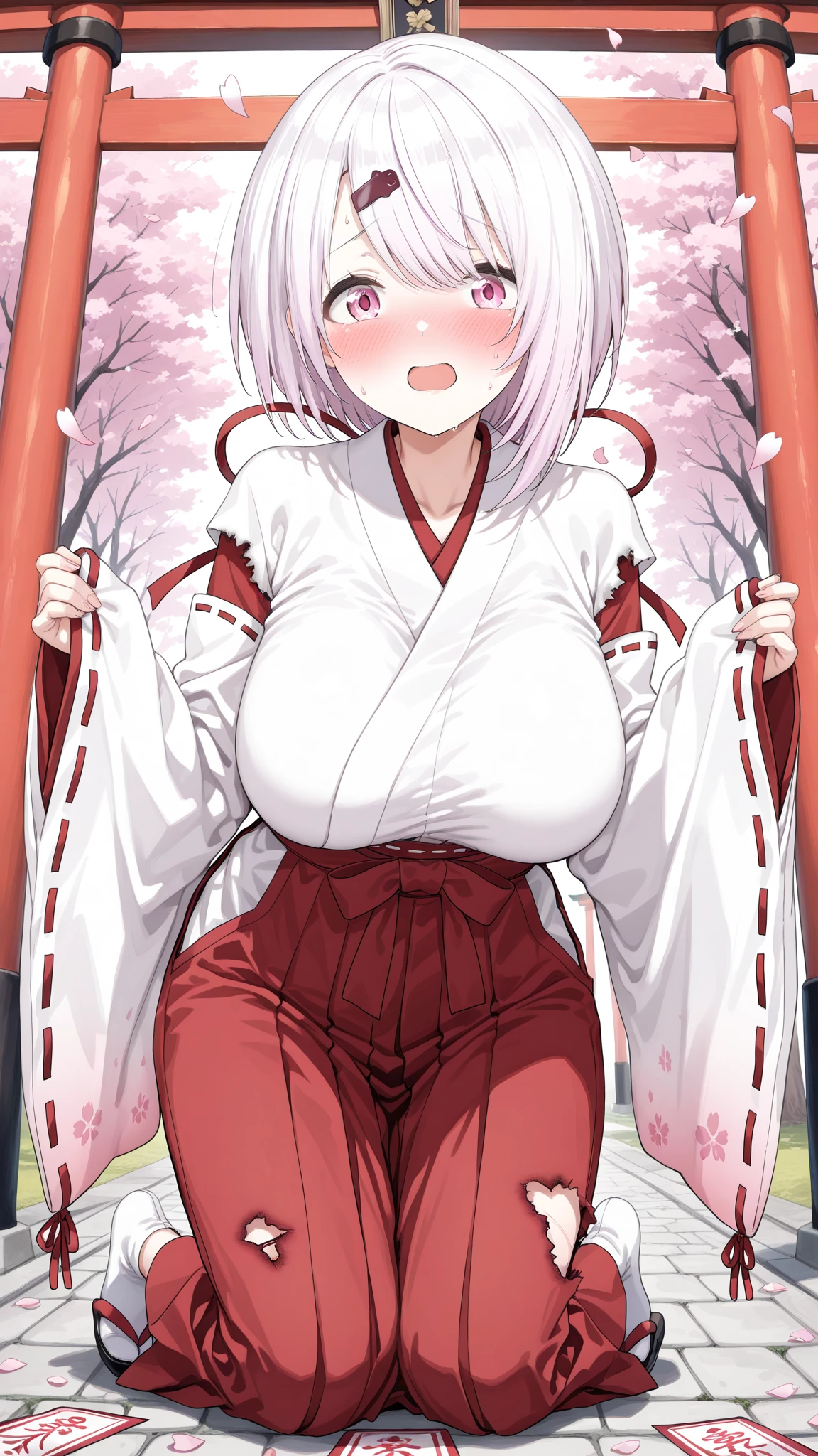 Hentai、High resolution、Gentle smile、Inubashiri Momiji、Magazine cover style、Sensational headlines、A plump warrior monk with huge breasts spreads her legs and makes a sex appeal in a park in the autumn mountains.、Autumn leaves scatter、Perfect proportions、Cowboy Shot、Very big saggy 、Erect nipples、Big areola、Fatty legs、Sweaty、Clear eyes、Exposing shaved pussy