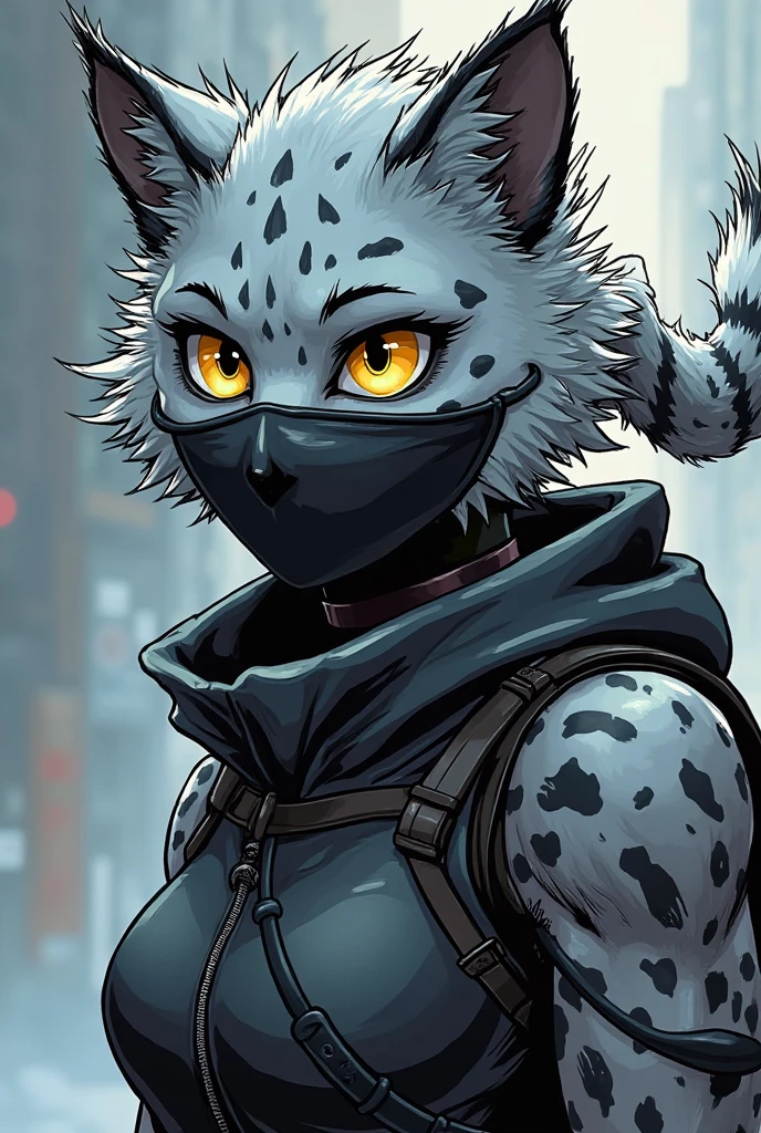 Draft Sketch (sfw)))), uploaded the e621, beautiful and detailed,woman (((female))) ((anthro)) hyena, Ross Tran, by ruan jia, by zaush, by foxovh, lighting cinematic, seductor, hyena, thighighs, (huge chest) foxovh 1girls ai_generated bare_shoulders big_breasts blue_eyes boob_window Black hair with blue highlights cleavage cleavage_cutout female female_only huge_breasts looking_at_viewer mole_on_breast ponytail secret_room12 sleeveless (, furry female anthro, hyena girl, portrait, close-up, (hoodie:1.2), hood up, solo, (body fur:1.2), (best quality), (detailed urban background:1.2), dramatic lighting, (detailed fluffy fur:1.1), looking at viewer, closed mouth, balaclava