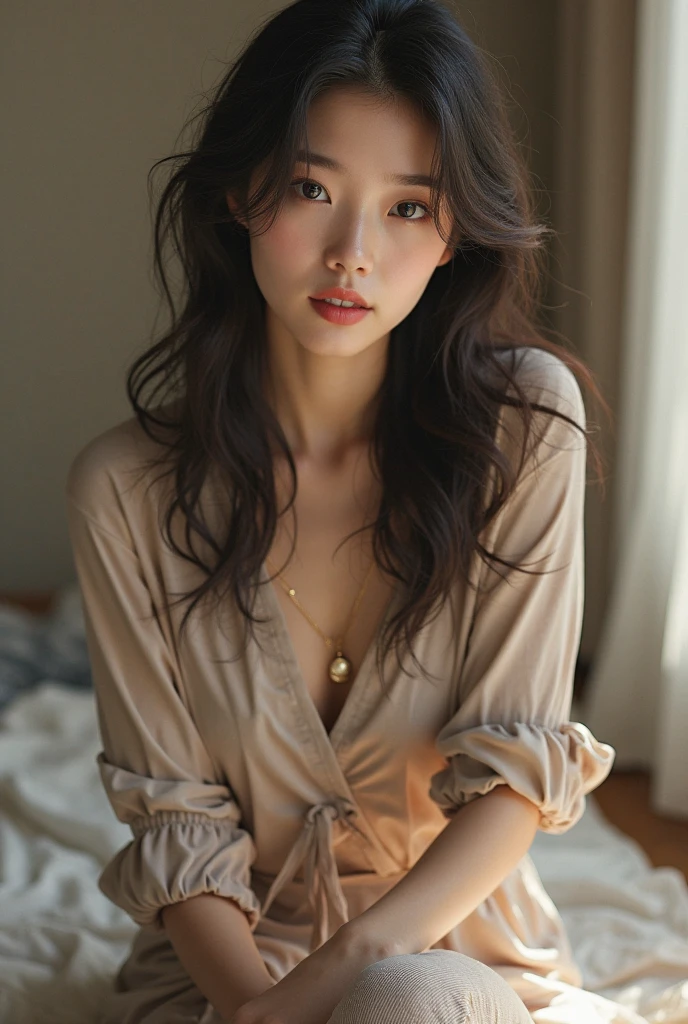 (sexy),1lady,classroom, yellowCropped Jacket, sexy,summer day, (masterpiece,best quality:1.5),large breast,pureface, ultra realistic,32k,RAW photo,(high detailed skin:1.2), 8k uhd, dslr, soft lighting, high quality, film grain, Olympus OM-1 Camera , Sunshine rays,Fish-eye Lens,shallow depth of field, Rocky