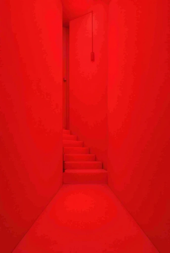 mid night、deep in the night、((Inorganic room、Indirect lighting in the back of a room with almost no objects、Light is indirect lighting only、The color of the walls in the room is red))、((No person、with no people、unmanned))、color photograph、