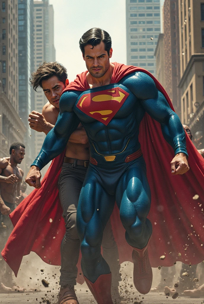 Superman Normal Superman defeated by a normal human without powers - SeaArt AI