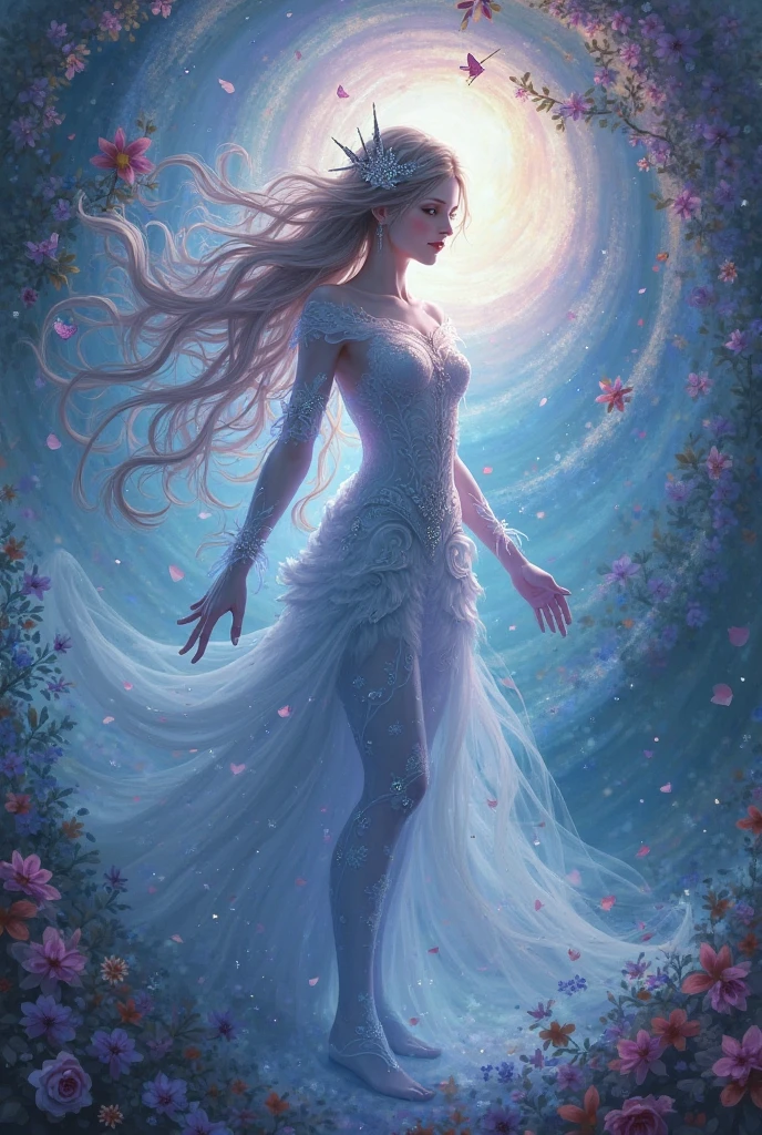 a beautiful woman gazing at a pink glowing moon in a starry night sky, detailed fantasy landscape, (best quality,4k,8k,highres,masterpiece:1.2),ultra-detailed,(realistic,photorealistic,photo-realistic:1.37),fantasy,celestial,cosmic,atmospheric,dramatic lighting,intricate details,cinematic composition,elegant female figure,delicate facial features,graceful pose,long flowing hair,shimmering moonlight,milky way galaxy,scattered stars,ethereal,mystical,serene