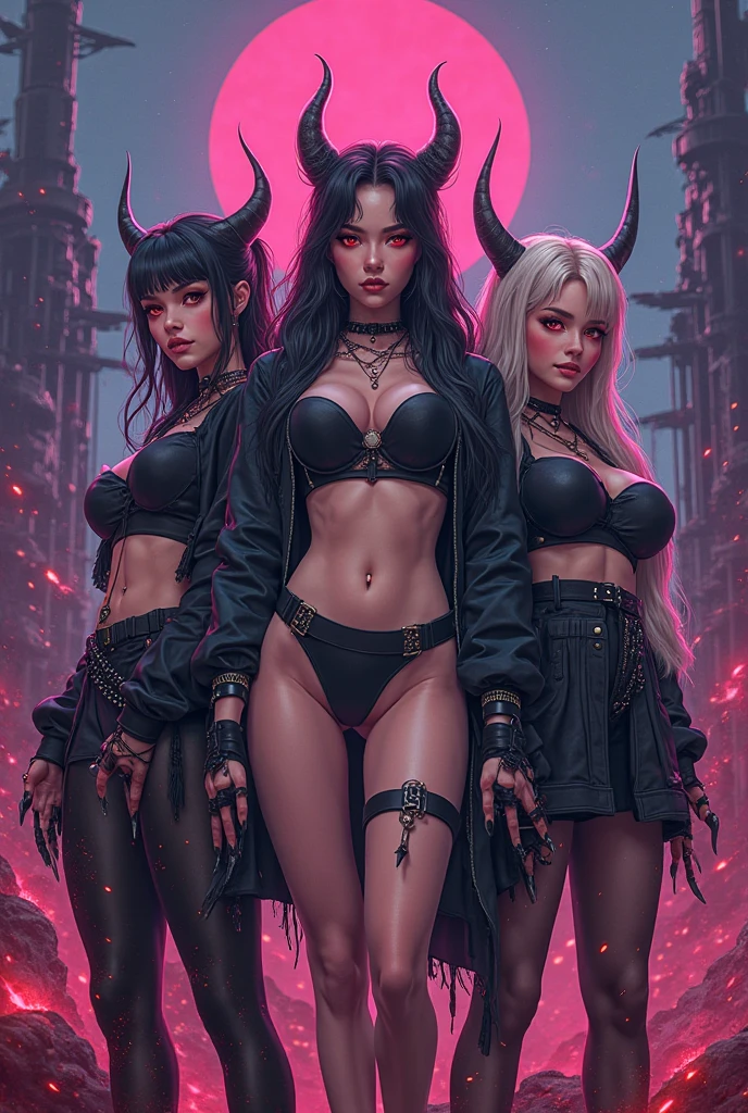 Dynamic shot, dynamic angle(multiple characters), ((3 females)), A picture of 2 beautiful succubus dominating sexy nun on a leash in sexy nuns crowd, ((2 demon females and a nun)), (nun, squatting, legs spread, chain tied, chained , exposed, scared, obedient, insecure, burning halo, demon wings, wings spread, demon tail), (2 beautiful female demons around, dominating, standing above, holding halo, power pose, fingering, hand in panties), demons, beautiful succubuses, horror, dark, sexy, rough domination, domination, bdsm, golden chains,(golden leash), collar, beautiful bodies, slim, highly detailed faces, horns, horny, scared, stockings, (white silk lingerie underwear, white stockings, white gloves), leather tight boots, camera angle from below, looking up, closeup, blue light, blue tones, highres, sharp focus,(ultra detailed,extremely detailed),(photorealistic artwork:1.37),(extremely detailed CG unity 8k wallpaper),(intricate),(masterpiece),(best quality),(intricate background),photo realistic,analog style,((intricate detail)),(((realism))),