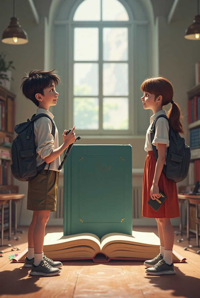 girl teacheching art to a boy inside a house is large modern, luxurious, and located in an exclusive area. It is owned by wealthy people and is a symbol of their social status and wealth.