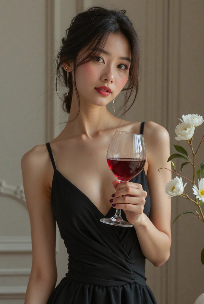 (8K, RAW Photos, of the highest quality, Masterpieces), High detail RAW color photo professional photograph, (Realistic, Photorealism: 1.37), (Highest Quality), (Best of darkest illustrations), ((Cute, Beautiful, Ultra High Resolution, High Definition CG Unified 8K Denden Wallpaper, Physically Based Rendering, Movie Lighting), analog style, Elegant, grateful, UHD 8K, Digital SLR, FujifilmXT3, Vibrant, Candid, Dramatic immersive sunset, (Detailed face, Skin Texture), Film grain, Natural light, looking in camera,(Idol face), (1 japanese girl),((a photo of girl, 16 yo)), ((long:1.4)),((black linen velvet bunny earband:1.4))、((linen velvet strapless leotard:1.4)), ((Black, rough mesh pantyhose:1.4))、((black wrist cuffs:1.4)),(thick thighs), ((Looking at Viewer:1.1)),((Cowboy Shot)),so sexy, Very beautiful, very very kawaii, ((work as a waiter in a club:1.4)), wakame、((terrified expression:1.4))、((hold out a wine glass:1.4))