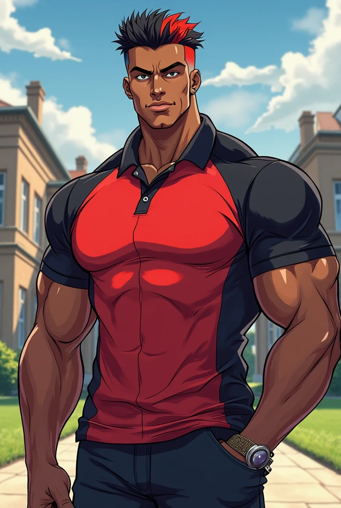 Height 195 Muscle Male Sports Student, 1s, Cow-like Strong, Energetic, Energetic, Campus, Playground, Best Quality, Japanese, Only Black and Red Panties, Barefoot, Bad, Masterpiece, Ultra High Resolution, Detailed Background, Reality, Illustration, Single, 1 Boy, Muscle Male, Volume Lighting, Depth of Field, Wheezing, Raised Crotch, Handsome Action, Big Dynamics