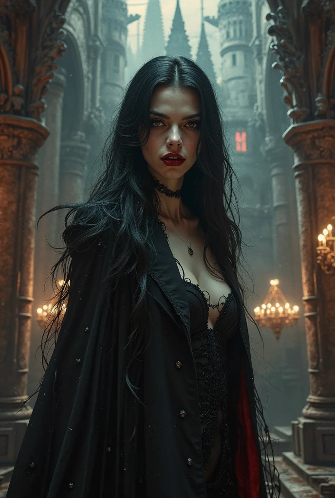 A strikingly contrasting figure, the goth girl prowls the streets at night with an air of mystery. Her black dress is adorned with silver spikes and chains, adding a tough edge to her appearance. The image, most likely a photograph, captures her in the dim light, creating a moody atmosphere. Every detail is sharp and clear, from the intricate lace on her gloves to the smoky makeup around her eyes. The high quality of the image allows for the viewer to feel as though they are right there on the darkened streets with her, experiencing the same sense of intrigue and rebellion.