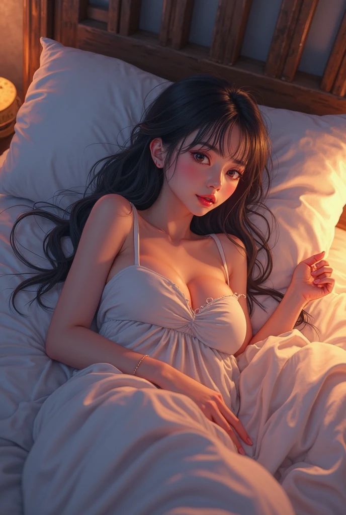 Lori huge breasts cleavage，Lying in bed，Open legs，cum shots --auto