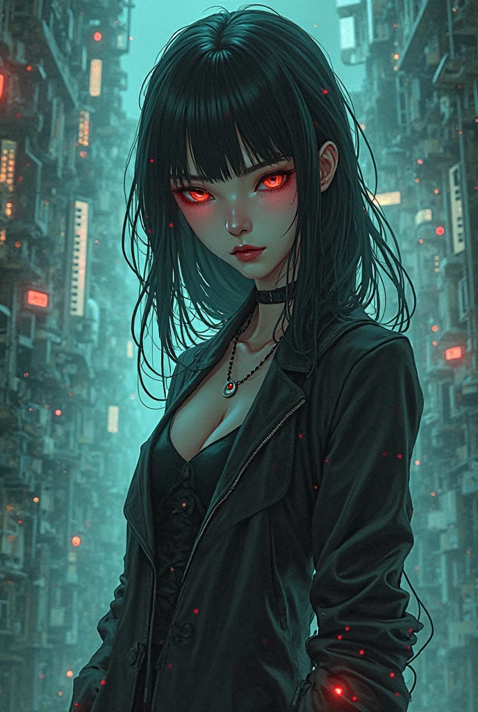 ((best quality)) , ((masterpiece)) , (detailed)，Color splash, Ghostly Astronaut (Li Gong:1.3) , wearing Shabby Chic Wrap dress, has metallic plating, Colored hair, Fossil fuel power station in background,(((Horror-themed ， Eerie, unsettling, dark, spooky, suspenseful, grim, highly detailed)))