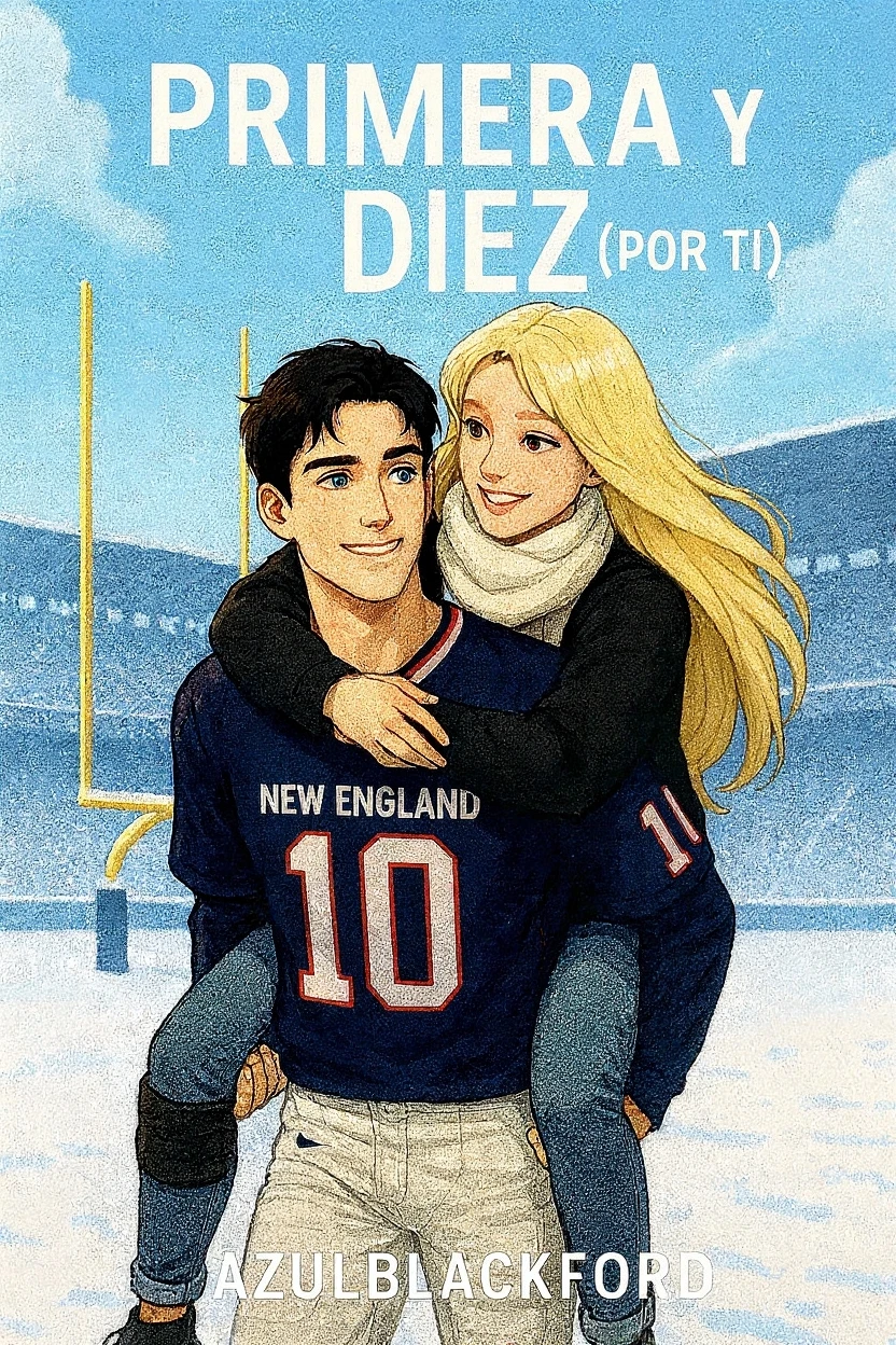 Book cover featuring a blonde woman in a pink cheerleader outfit hugging a brown-haired man in a red football outfit 