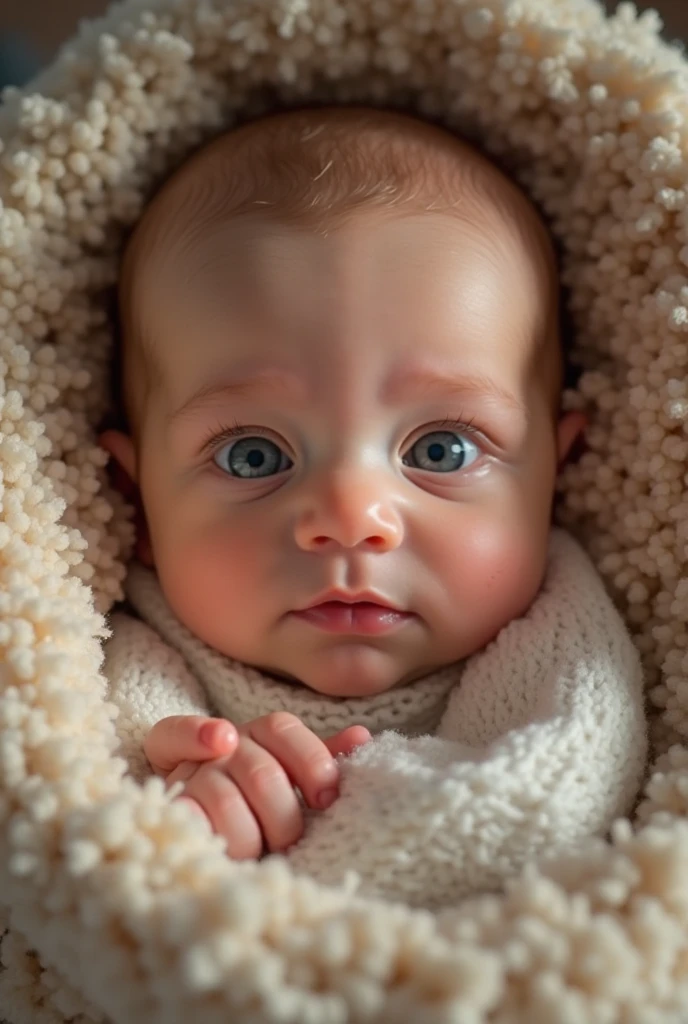 newborn baby abandoned in the snow lying on blankets of wool and fur, skin turning blue and black, medieval Hungary, night, snow covered forest, scene from horror film, 8k, ultrarealistic, cinematic, cinematic scene from film
