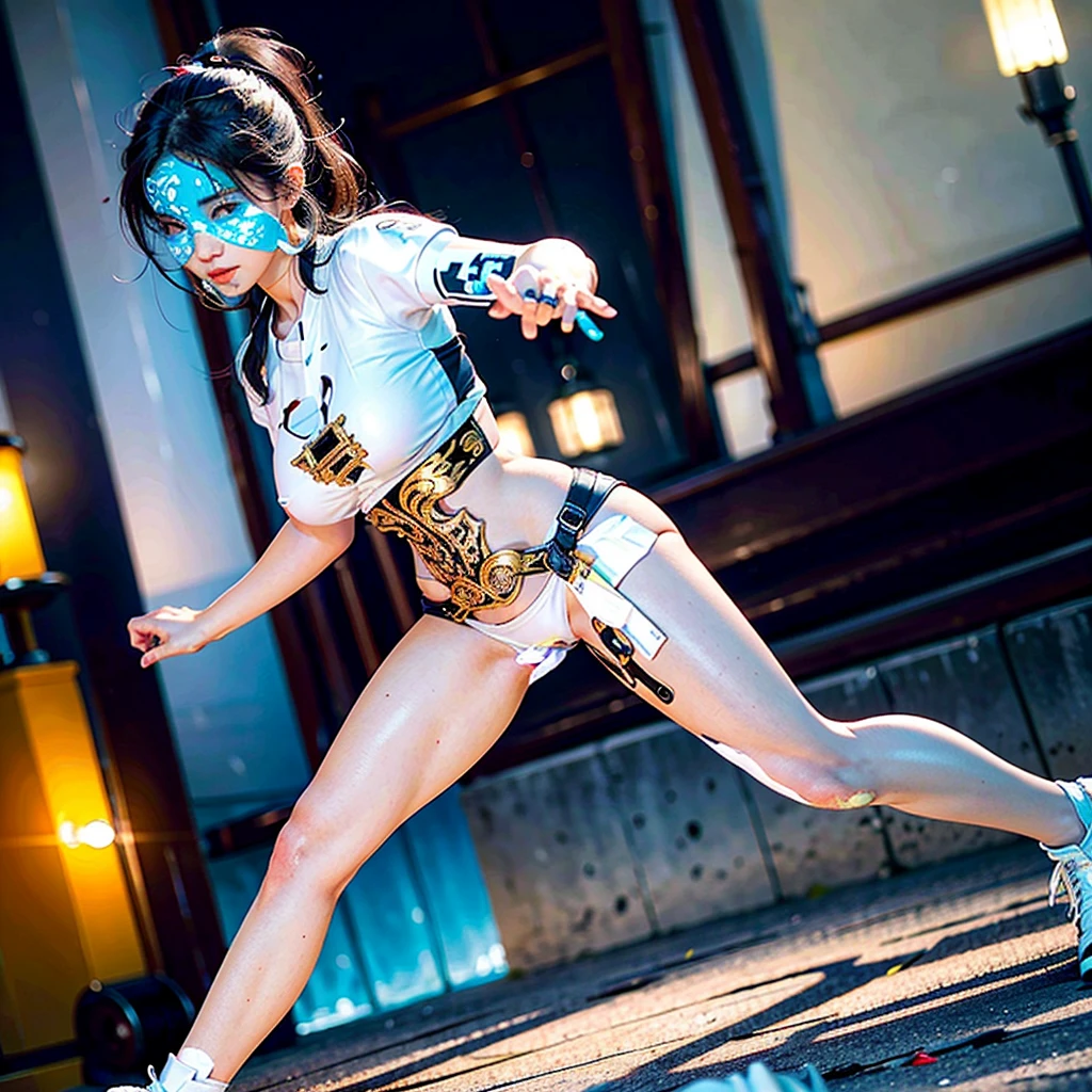 A beauty running naked