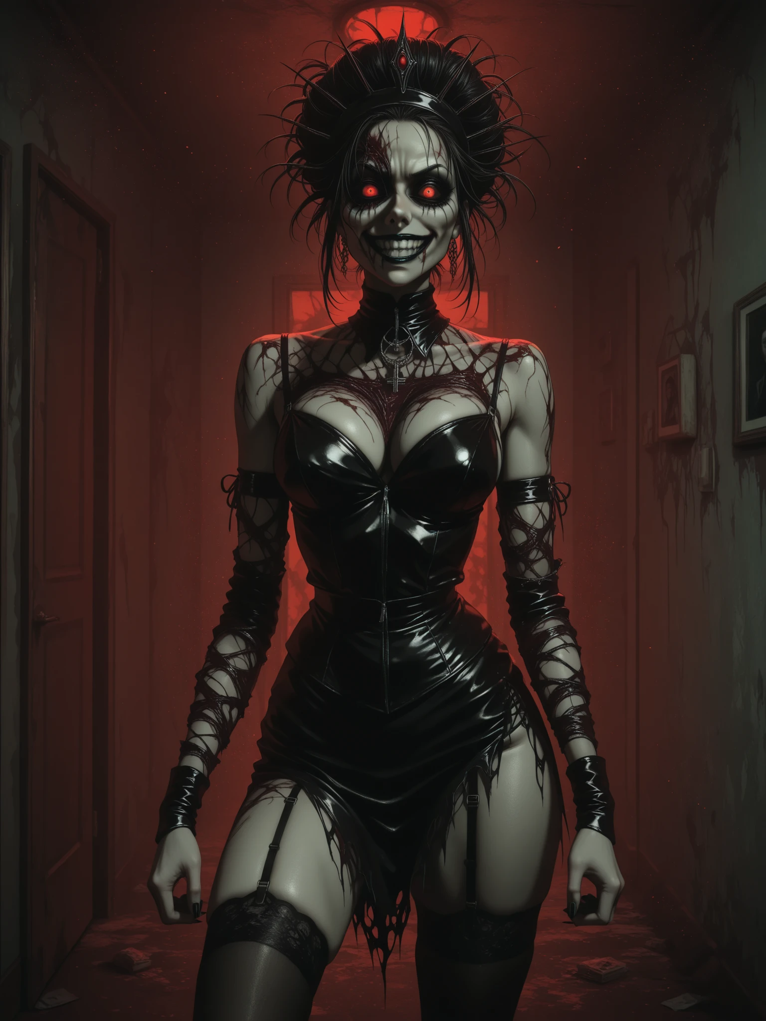 A half-machine, half-flesh demon，Horrible Machine，Devil Zombie，Mechanical demon