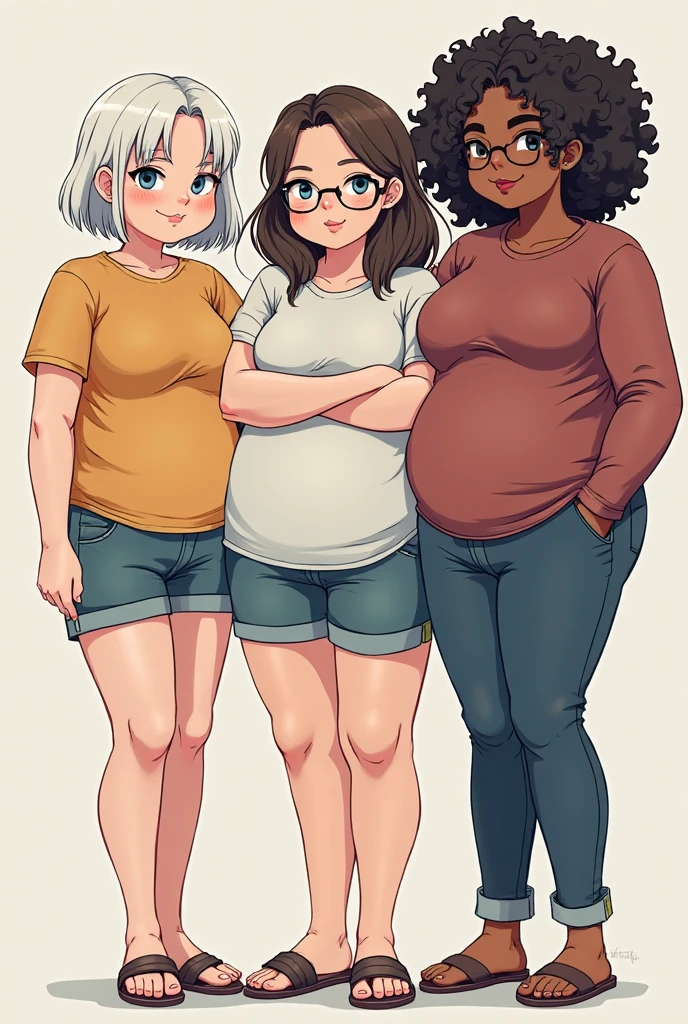 (masterpiece, best quality, highly detailed), 1girls, big belly, blurry background, huge belly, art by kipteitei, round belly, chubby, curvy, simple_background, gradient_background, belly bursting out of shirt, belly grab, enormous belly, fat belly, thicc, bigger belly, really big belly, jiggly belly, shirt covering belly, belly cover by shirt, glasses, ((maternity clothes)), thight shorts, barefoot, (mommy), sassy face, ((full body)), long hair, Flandre scarlet