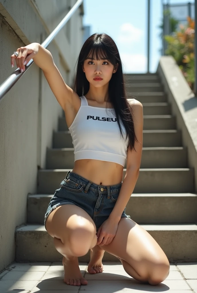 One Girl In A Back Alleyã(Super Detail)ã(8K)ã((Hip Hop Fashion))ã(graffiti wall)ã(full body Esbian)ã(hyperdetailed face)ã(Detailed feet)ã(Detailed hand)ã(Cool Face)ã(crouching down), realhands, <lora:EMS-43802-EMS:0.600000>