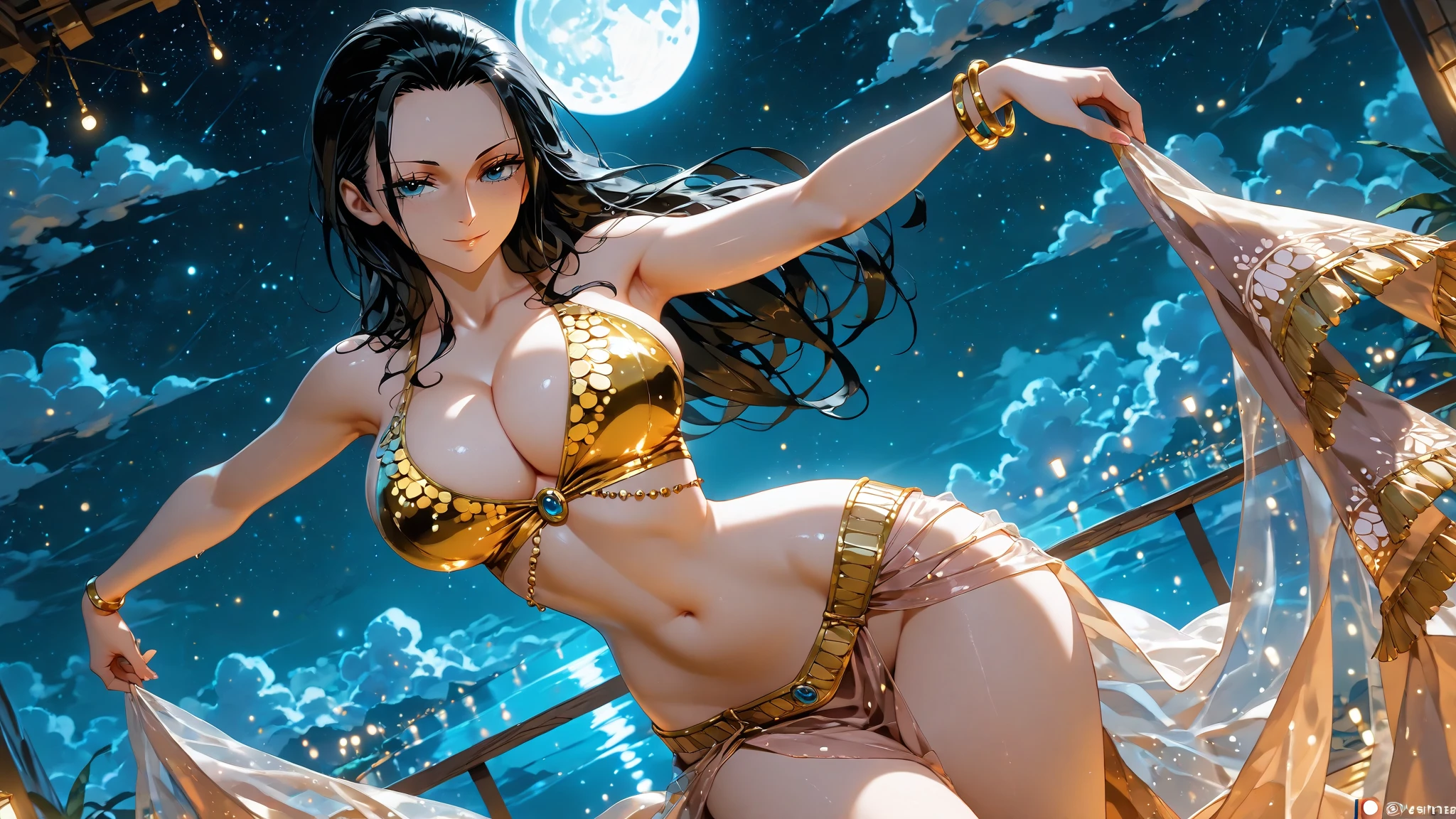 RAW photo, Cowboy shot, The general plan of a 21-year-old woman in (Bikini "Golden Silk":1.4), long haircut, pale skin, shapely body, (((big breasts))), ((Full-size body)), in a wheat field, strong wind, Epic scene, (high skin detail: 1.2), 8K UHD, dslr, soft-lighting, hiquality, film grains, Fujifilm XT3