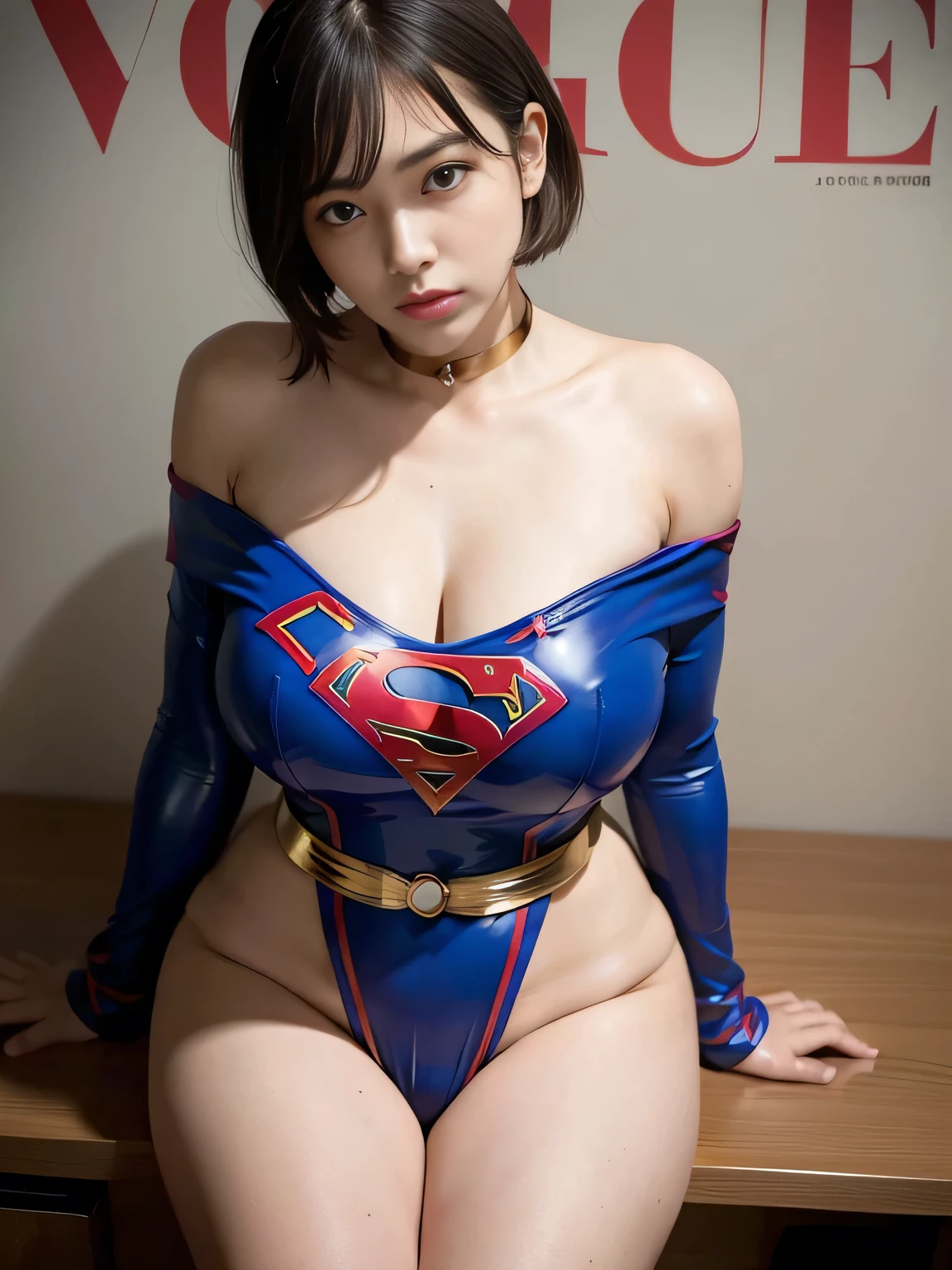 masterpiece、Rubber Supergirl Costume、short hair、Rubber Long Boots、Big and ample breasts、shiny sweaty skin、looking at the camera、choker、Long sleeve、Sexy poses to seduce、Off the shoulder、latex、From the front、athlete、Racing Bloomers、Red Cape、Beautiful Abs、Photo magazine cover、operating room、wallpaper for pc、